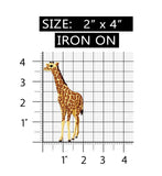 ID 0560 Giraffe Standing Patch Grazing Safari Zoo Embroidered Iron On Applique