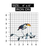 ID 0594 Perching Toucan Patch Tropical Animal Bird Embroidered Iron On Applique