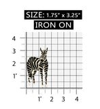 ID 0630Z Zebra Standing Patch Safari Animal Wild Embroidered Iron On Applique