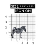 ID 0635 Zebra Standing Patch Wild Animal Safari Zoo Embroidered Iron On Applique