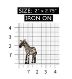 ID 0639 Cartoon Zebra Patch Wild African Animal Embroidered Iron On Applique