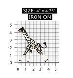 ID 0645Z Black and White Giraffe Patch African Zoo Embroidered Iron On Applique