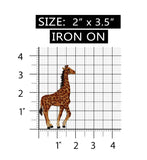 ID 0649Z African Giraffe Standing Patch Wild Life Embroidered Iron On Applique