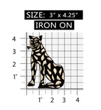 ID 0675Z Leopard Statue Patch Symbol Cheetah Cat Embroidered Iron On Applique