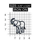 ID 0701 Elephant Shiny Outline Patch Wild Life Zoo Embroidered Iron On Applique