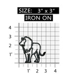 ID 0703 Lion Shiny Outline Patch Wild Life Zoo Embroidered Iron On Applique