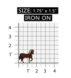 ID 0727Z Dark Horse Walking Patch Farm Animal Show Embroidered Iron On Applique