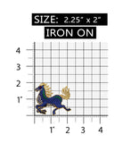 ID 0743 Fiery Stallion Patch War Horse Animal Stud Embroidered Iron On Applique