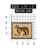 ID 0761 Tiger Portrait Patch Safari Zoo Wild Badge Embroidered Iron On Applique