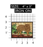 ID 0762 Tiger Portrait Patch Wild Zoo Badge Big Cat Embroidered Iron On Applique