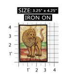 ID 0763 Lion Portrait Patch Mane Wild Zoo Badge Embroidered Iron On Applique