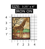 ID 0764 Giraffe Picture Patch Zoo Badge Portrait Embroidered Iron On Applique