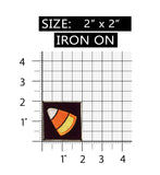 ID 0840A Candy Corn Badge Patch Halloween Treats Embroidered Iron On Applique