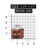 ID 0853 Trick Treat Candy Bag Patch Halloween Sack Embroidered Iron On Applique