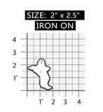 ID 0874A Floating Ghost Patch Boo Halloween Spirit Embroidered Iron On Applique