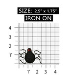 ID 0920B Black Spider Red Eyes Patch Halloween Embroidered Iron On Applique