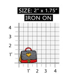 ID 0942C Kids Plaid Lunch Box Patch Purse Bag Tote Embroidered Iron On Applique