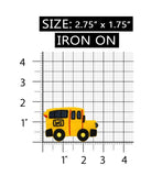 ID 0950A Yellow School Bus Patch Learn Transport Embroider Iron On Applique