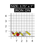 ID 0960 School Supplies Strip Patch Ruler Pencil Embroidered Iron On Applique