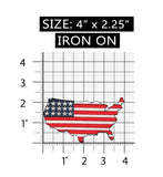 ID 1027 America Shape Patch Patriotic Country USA Embroidered Iron On Applique