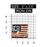 ID 1037 Sequin American Flag Patch USA Patriotic Embroidered Iron On Applique