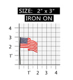 ID 1041 American Flag On Pole Patch Patriotic USA Embroidered Iron On Applique
