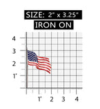 ID 1047 America Flag Blowing Patch Patriotic Pole Embroidered Iron On Applique