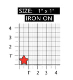 ID 1054A Red Patriotic Star Patch America Craft Embroidered Iron On Applique