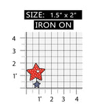 ID 1060 American Stars Craft Patch Patriotic Design Embroidered Iron On Applique