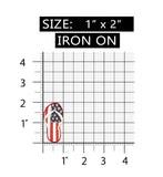 ID 1077AB Set of 2 American Flag Flip Flop Patches Embroidered Iron On Applique