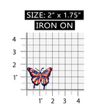 ID 1084Y American Flag Butterfly Patch Patriotic Embroidered Iron On Applique