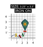 ID 1100C Kids Kite With Flower Patch Children Fly Embroidered Iron On Applique