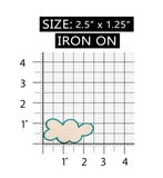 ID 1111B Lumpy Cloud Patch Sky Cloudy Day Shape Embroidered Iron On Applique