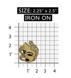 ID 1119Z Drama Gold Face Mask Patch Costume Play Embroidered Iron On Applique