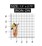 ID 1154 Cocktail On Ice Patch Vacation Bar Mix Drink Embroidered IronOn Applique