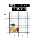 ID 1221C Pineapples With Sequins Patch Fruit Food Embroidered Iron On Applique