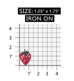 ID 1221A Strawberry With Sequins Patch Fruit Food Embroidered Iron On Applique
