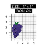 ID 1235G Grapes Symbol Patch Fresh Fruit Summer Snack Vinyl Iron On Applique