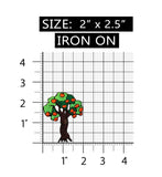 ID 1236W Orange Tree Patch Summer Fruit Orchard Embroidered Iron On Applique