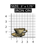 ID 1280 Tea Cup On Saucer Patch Diner Coffee Drink Embroidered Iron On Applique