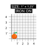 ID 1319C 8 Bit Pixel Orange Patch Retro Fruit Game Embroidered Iron On Applique