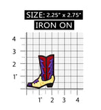 ID 1363 Fancy Cowboy Boot Patch Line Dancing Symbol Embroidered Iron On Applique