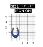 ID 1372B Horseshoe Symbol Patch Rodeo Denim Tag Embroidered Iron On Applique