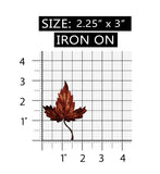 ID 1396 Fall Maple Leaf Patch Autumn Leaves Falling Embroidered Iron On Applique