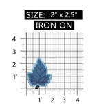 ID 1402 Winter Maple Leaf Patch Frost Leaves Tree Embroidered Iron On Applique