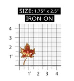 ID 1416Z Maple Leaf With Sequins Patch Tree Fall Embroidered Iron On Applique