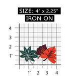 ID 1448 Fall Leaves Patch Autumn Tree Leaf Craft Embroidered Iron On Applique