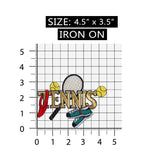 ID 1451 Tennis Equipment Patch Racquet Ball Shoe Embroidered Iron On Applique