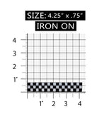 ID 1454 Checkered Flag Strip Patch Racing Finish Embroidered Iron On Applique