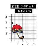 ID 1493 Golf Cap And Club Patch Glasses Golfing Tee Embroidered Iron On Applique